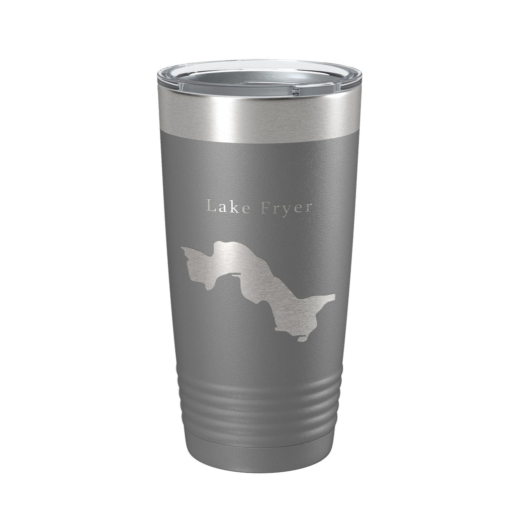 Lake Fryer Map Tumbler Travel Mug Insulated Laser Engraved Coffee Cup Texas 20 oz