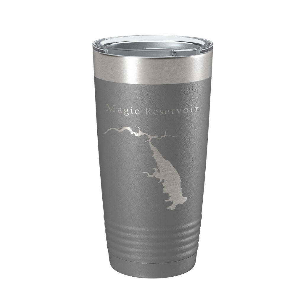 Magic Reservoir Tumbler Lake Map Travel Mug Insulated Laser Engraved Coffee Cup Idaho 20 oz