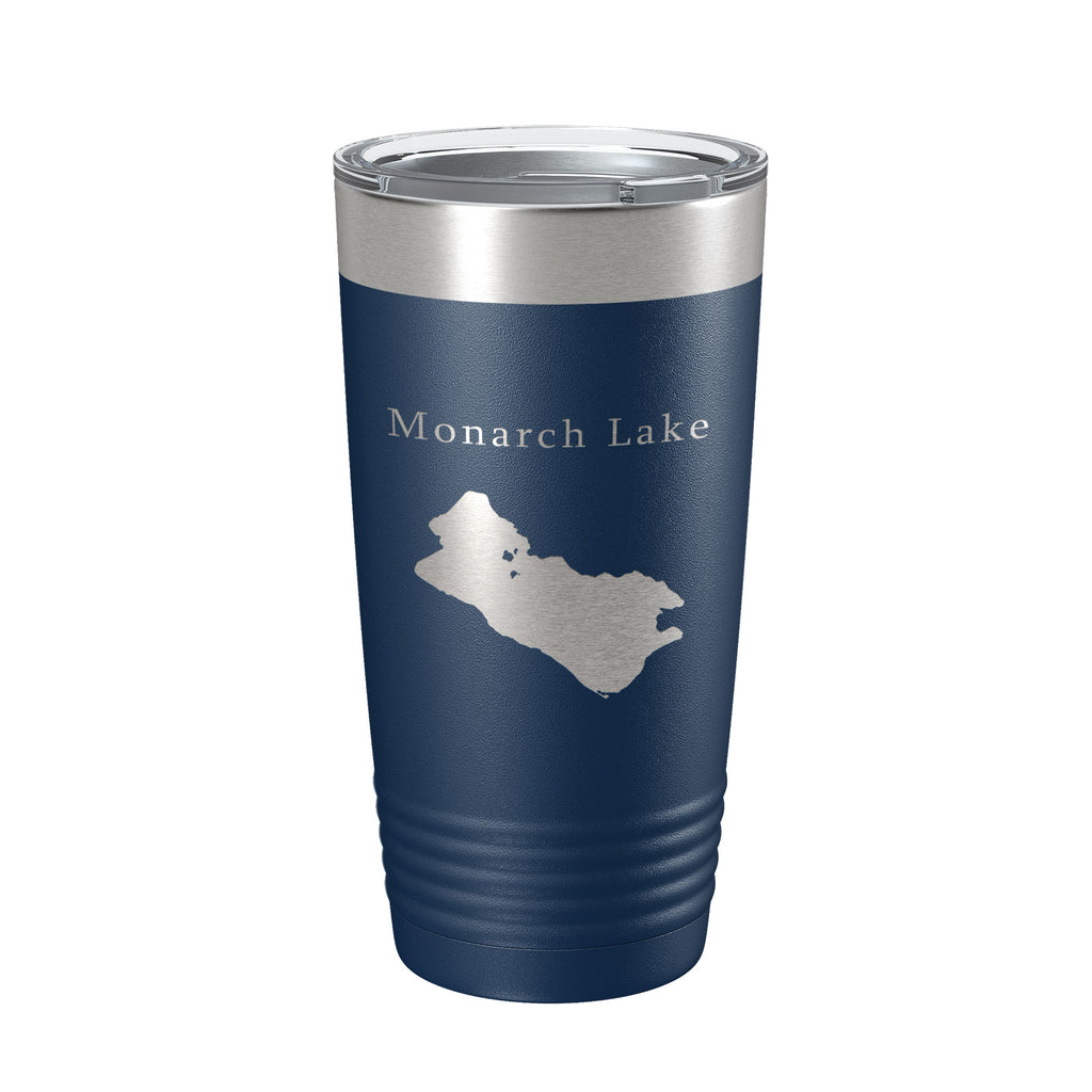 Monarch Lake Map Tumbler Travel Mug Insulated Laser Engraved Coffee Cup Colorado 20 oz