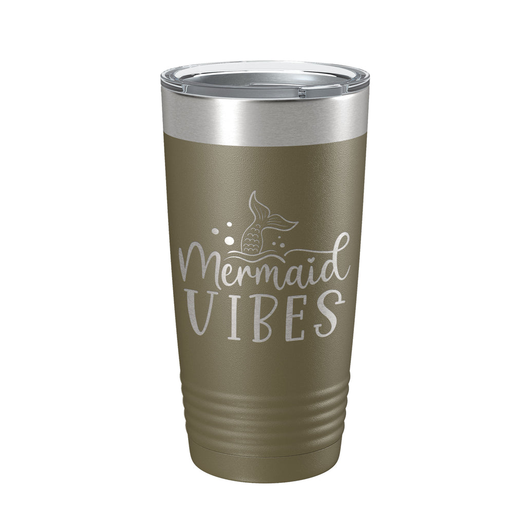 Mermaid Vibes Tumbler Travel Mug Insulated Laser Engraved Coffee Cup 20 oz