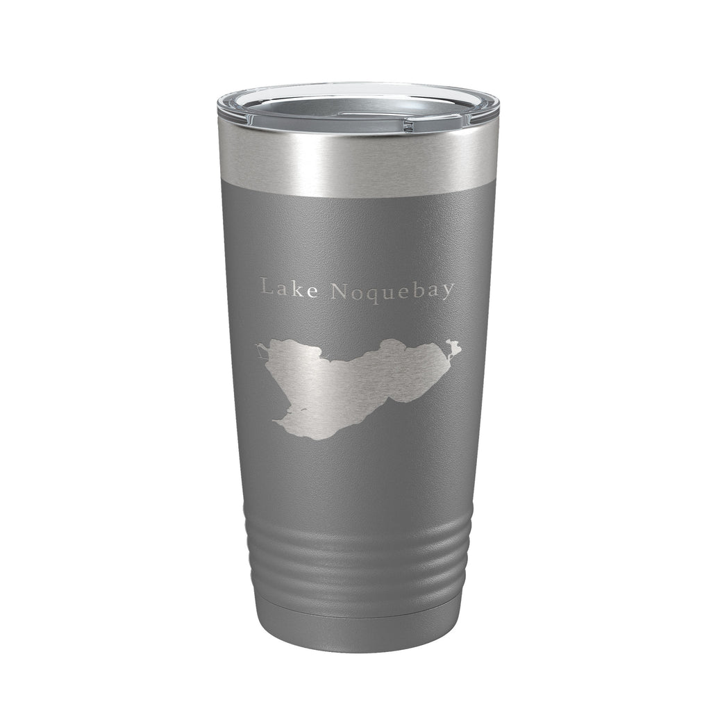 Lake Noquebay Map Tumbler Travel Mug Insulated Laser Engraved Coffee Cup Wisconsin 20 oz