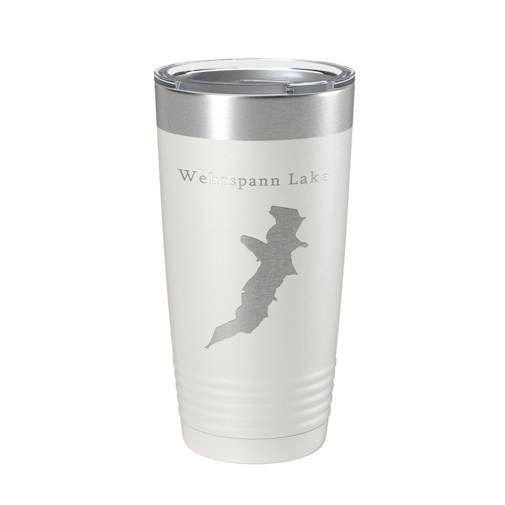 Wehrspann Lake Map Tumbler Travel Mug Insulated Laser Engraved Coffee Cup Nebraska 20 oz