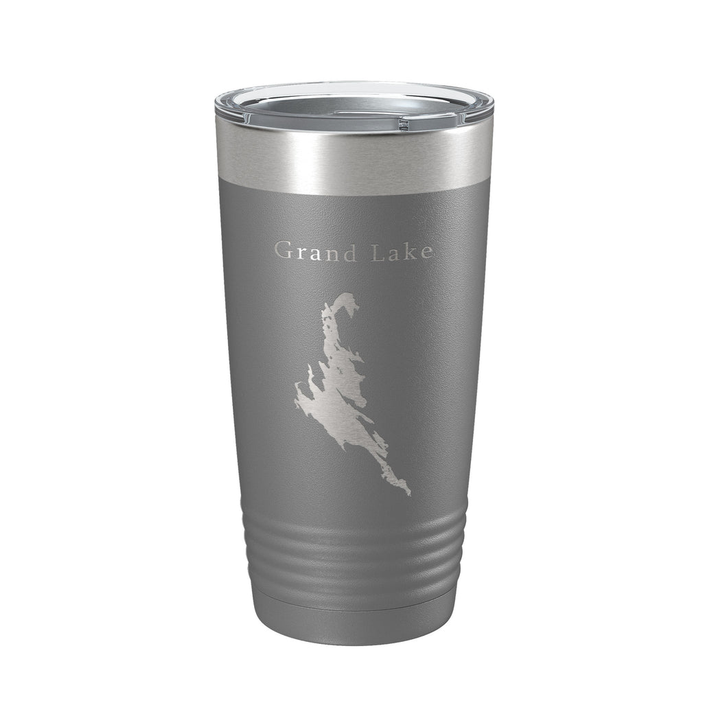 Grand Lake Map Tumbler Travel Mug Insulated Laser Engraved Coffee Cup Maine 20 oz