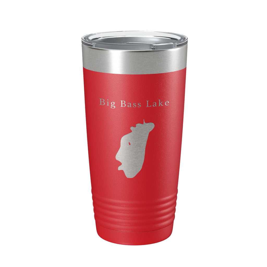 Big Bass Lake Map Tumbler Travel Mug Insulated Laser Engraved Coffee Cup Pennsylvania 20 oz