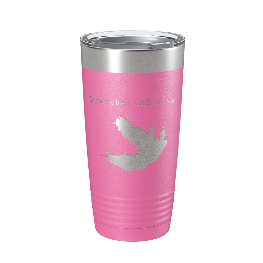 Branched Oak Lake Map Tumbler Travel Mug Insulated Laser Engraved Coffee Cup Nebraska 20 oz