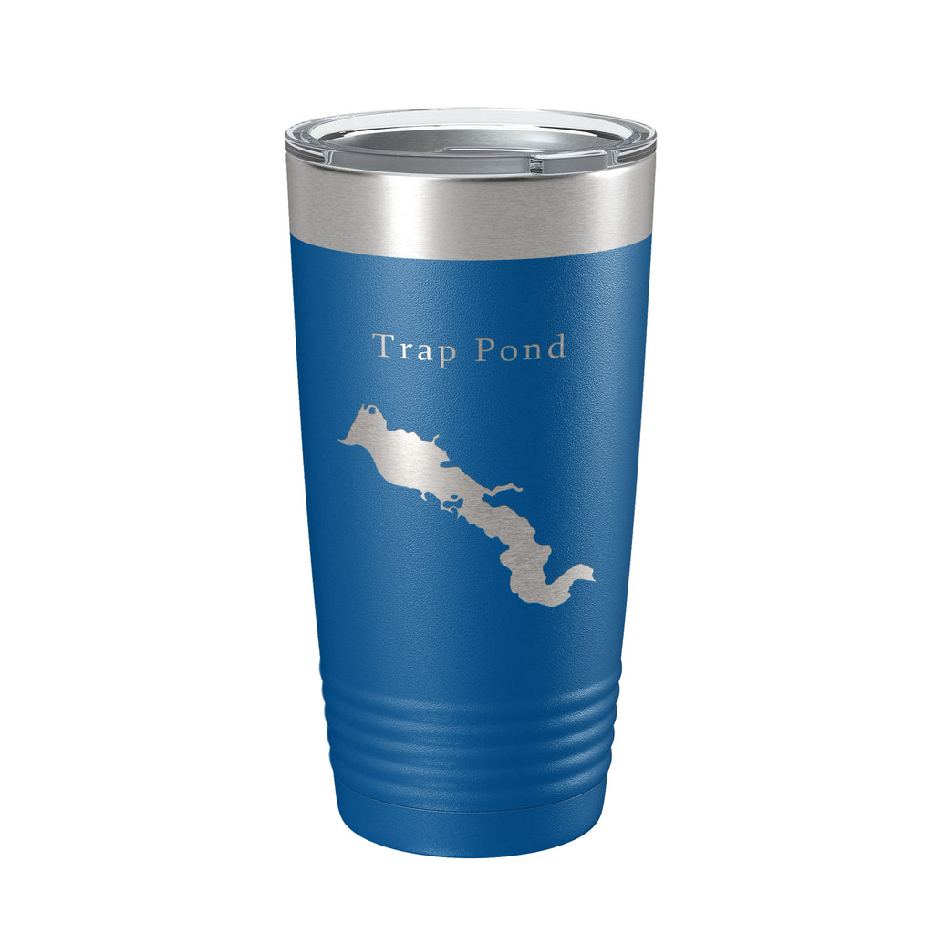 Trap Pond Tumbler Lake Map Travel Mug Insulated Laser Engraved Coffee Cup Delaware 20 oz