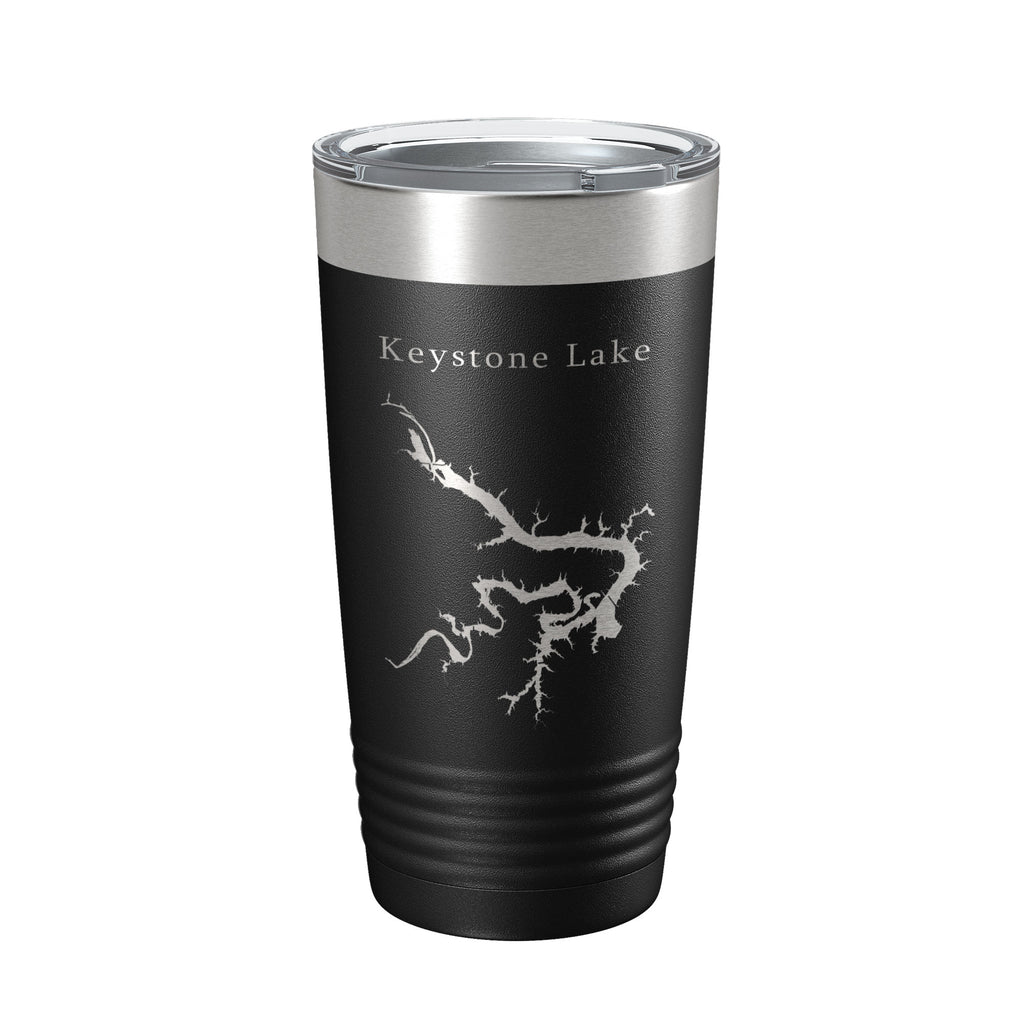 Keystone Lake Map Tumbler Travel Mug Insulated Laser Engraved Coffee Cup Oklahoma 20 oz