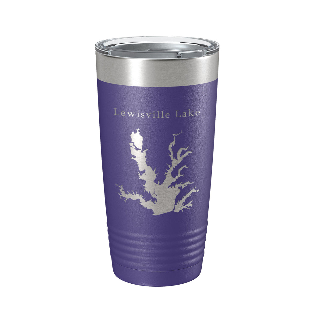 Lewisville Lake Map Tumbler Travel Mug Insulated Laser Engraved Coffee Cup Texas 20 oz