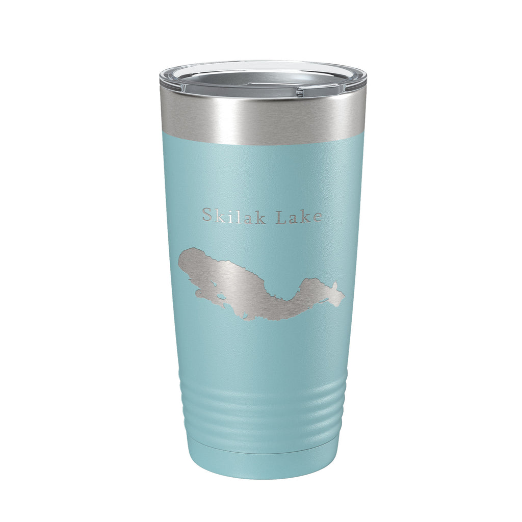 Skilak Lake Map Tumbler Travel Mug Insulated Laser Engraved Coffee Cup Alaska 20 oz