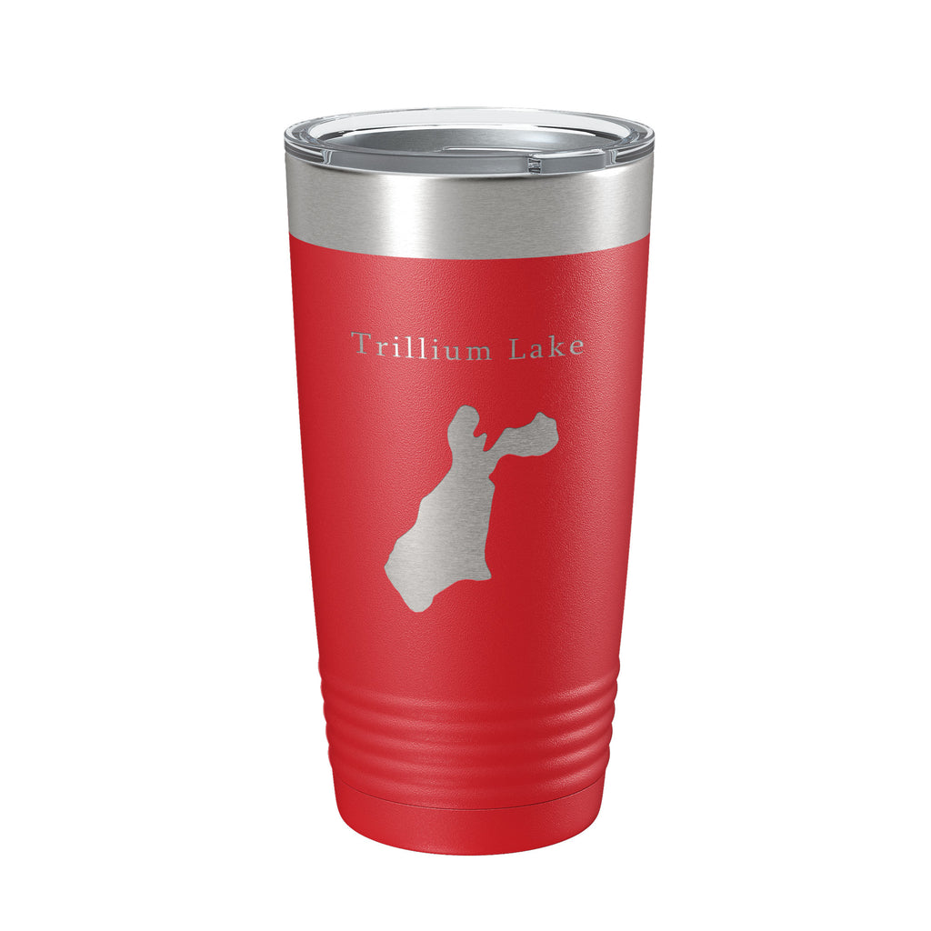 Trillium Lake Map Tumbler Travel Mug Insulated Laser Engraved Coffee Cup Oregon 20 oz