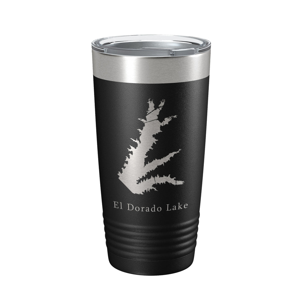 El Dorado Lake Map Tumbler Travel Mug Insulated Laser Engraved Coffee Cup Kansas 20 oz