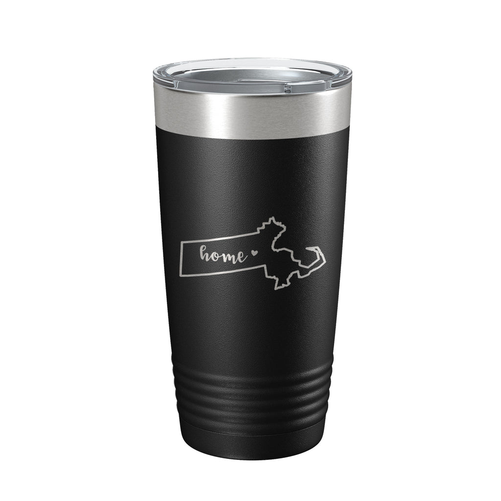Massachusetts Tumbler Home State Travel Mug Insulated Laser Engraved Map Coffee Cup 20 oz