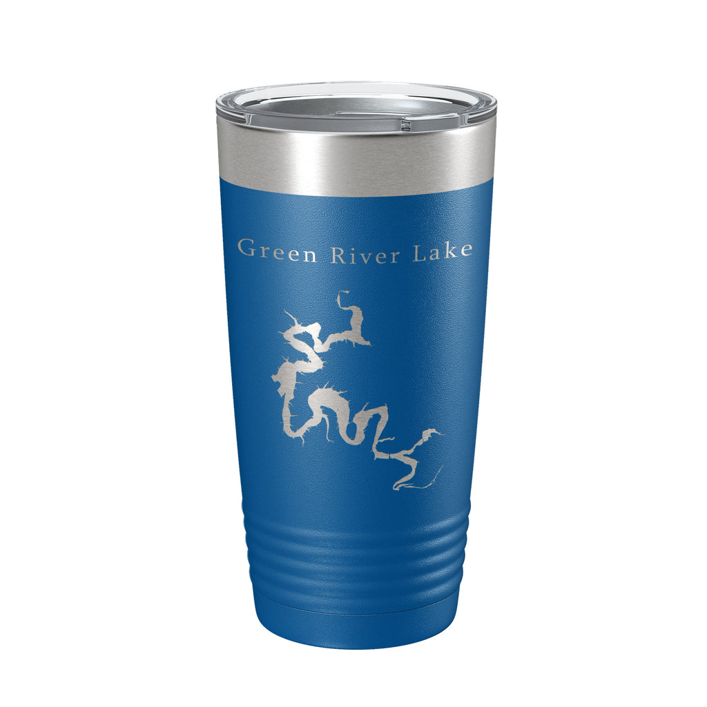 Green River Lake Map Tumbler Travel Mug Insulated Laser Engraved Coffee Cup Kentucky 20 oz