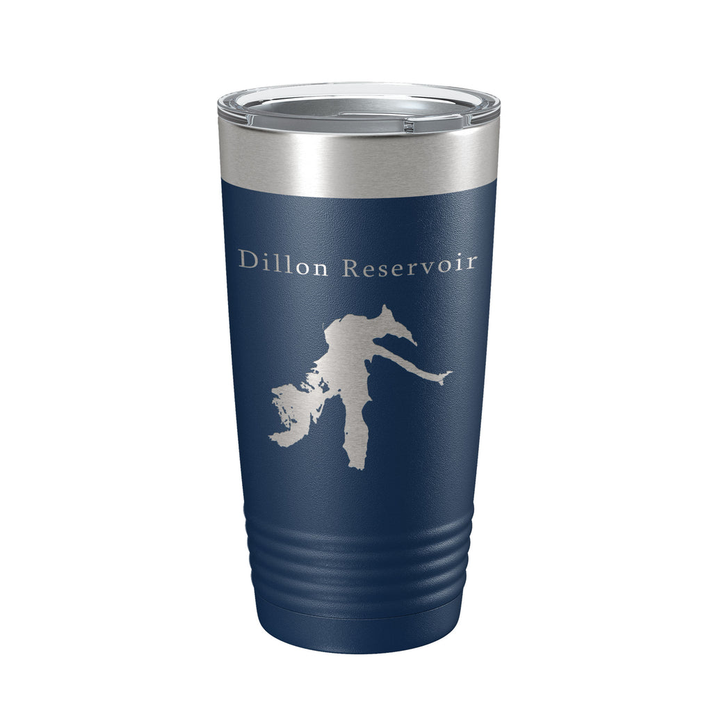 Dillon Reservoir Tumbler Lake Map Travel Mug Insulated Laser Engraved Coffee Cup Colorado 20 oz