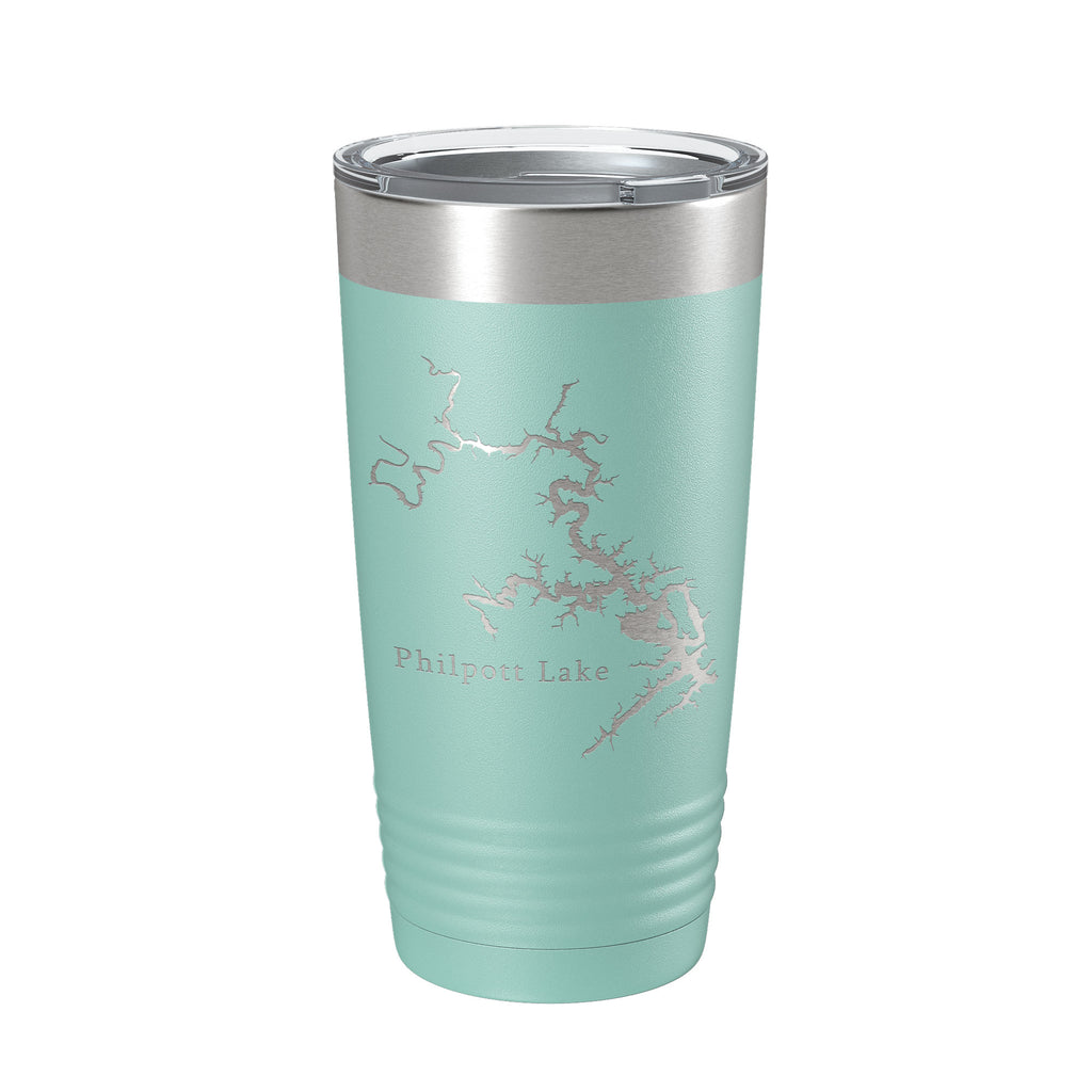 Philpott Lake Map Tumbler Travel Mug Insulated Laser Engraved Coffee Cup Virginia 20 oz