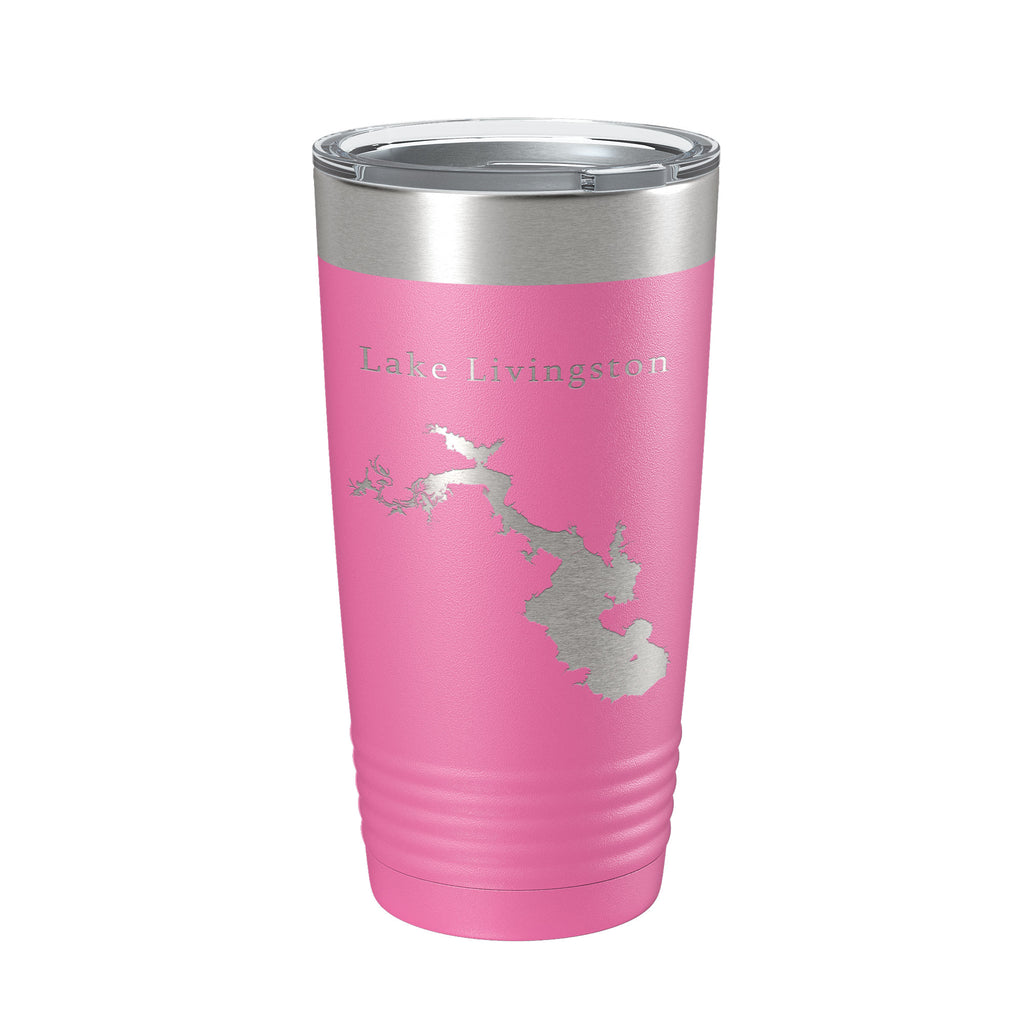 Lake Livingston Map Tumbler Travel Mug Insulated Laser Engraved Coffee Cup Texas 20 oz