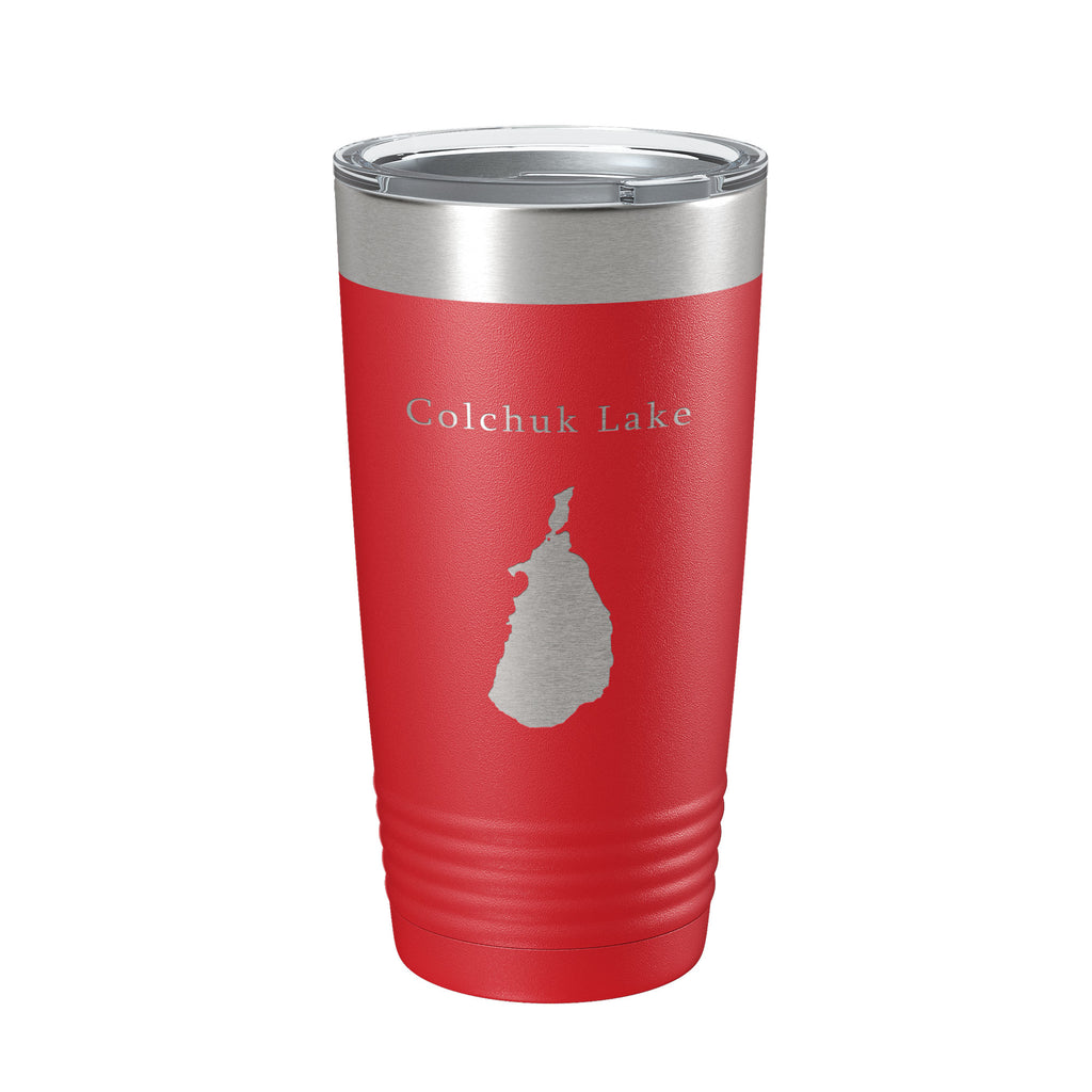 Colchuk Lake Map Tumbler Travel Mug Insulated Laser Engraved Coffee Cup Washington 20 oz