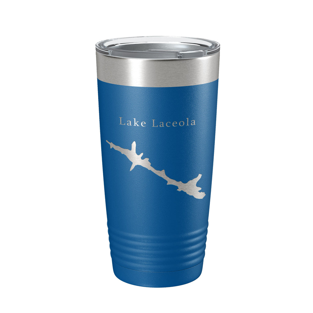 Lake Laceola Map Tumbler Travel Mug Insulated Laser Engraved Coffee Cup Blue Creek Georgia 20 oz