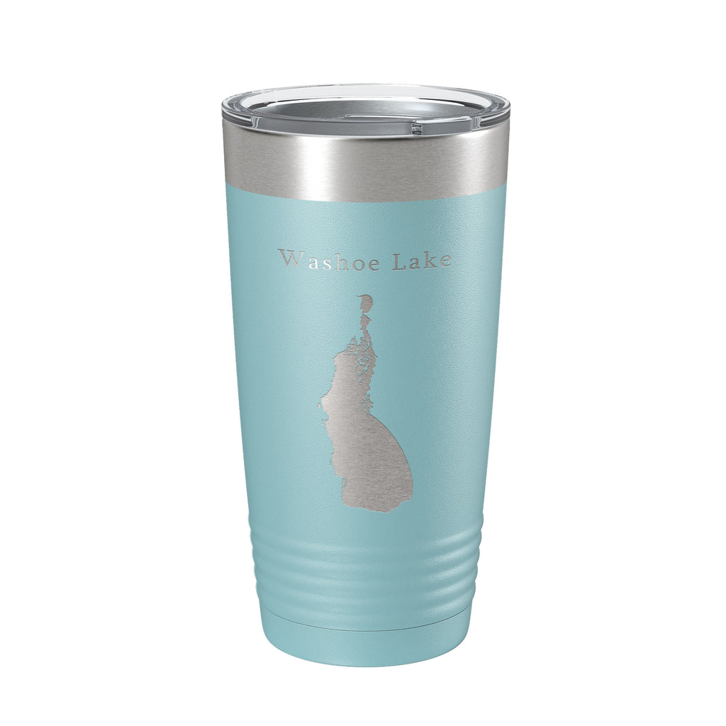 Washoe Lake Map Tumbler Travel Mug Insulated Laser Engraved Coffee Cup Nevada 20 oz