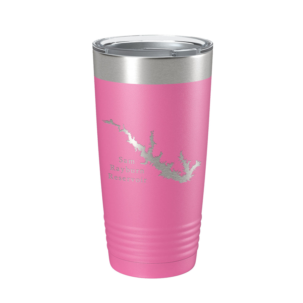 Sam Rayburn Reservoir Tumbler Lake Map Travel Mug Insulated Laser Engraved Coffee Cup Texas 20 oz