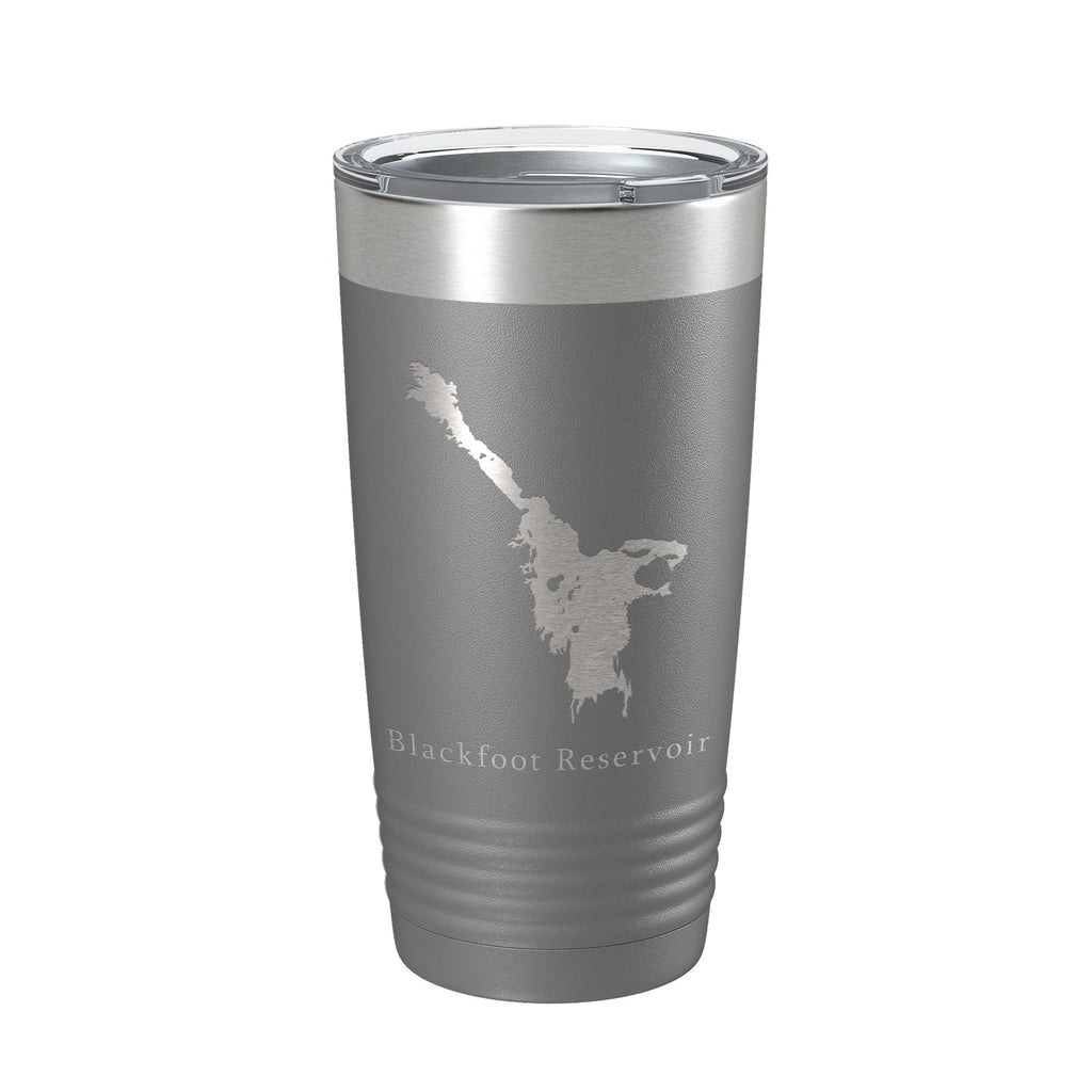 Blackfoot Reservoir Tumbler Lake Map Travel Mug Insulated Laser Engraved Coffee Cup Idaho 20 oz