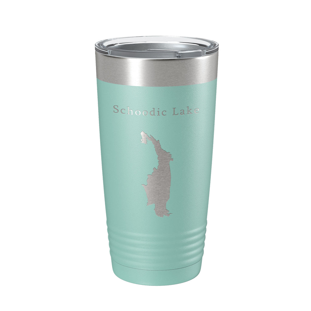 Schoodic Lake Map Tumbler Travel Mug Insulated Laser Engraved Coffee Cup Maine 20 oz