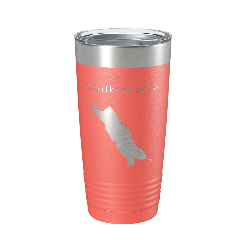 Chilkoot Lake Map Tumbler Travel Mug Insulated Laser Engraved Coffee Cup Alaska 20 oz