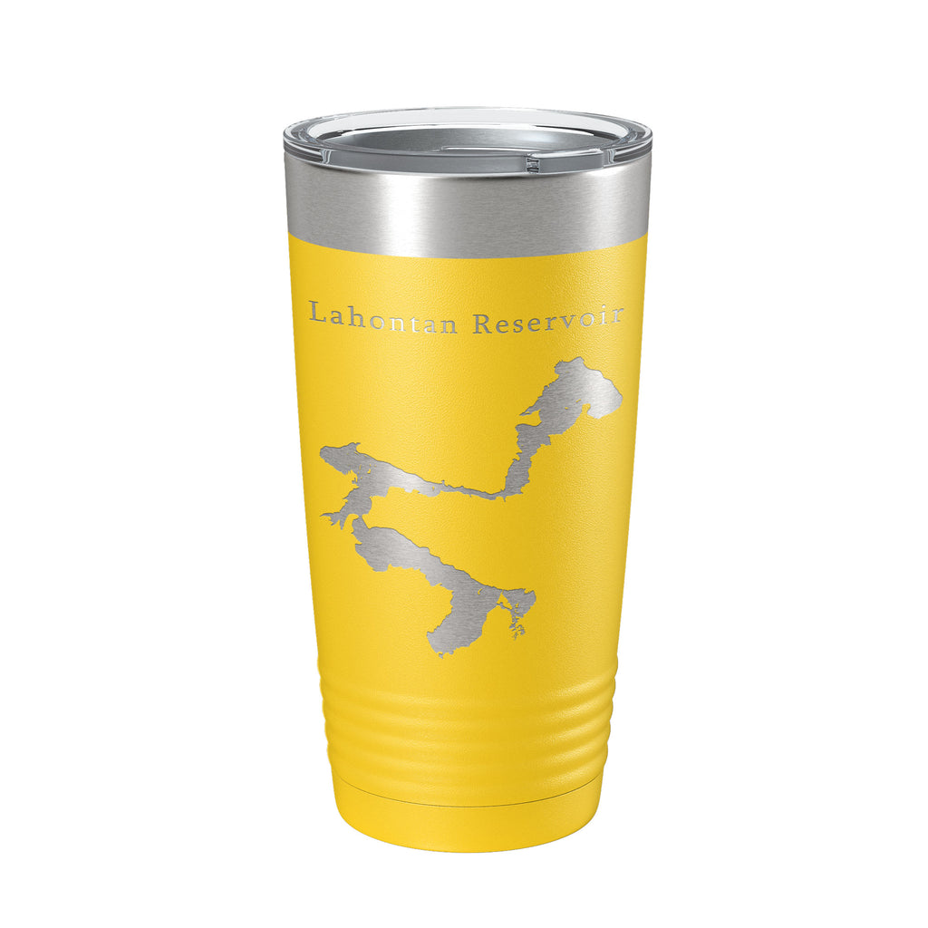 Lahontan Reservoir Tumbler Lake Map Travel Mug Insulated Laser Engraved Coffee Cup Nevada 20 oz