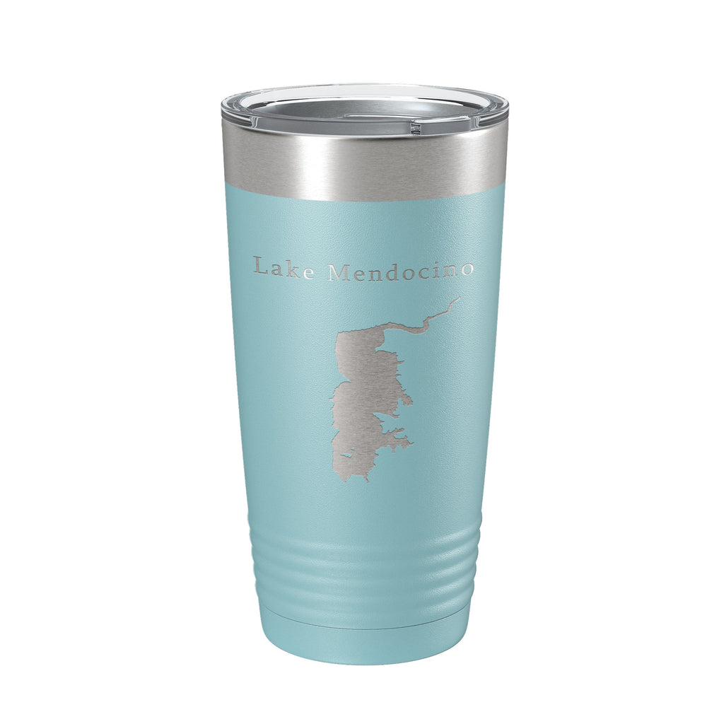 Lake Mendocino Map Tumbler Travel Mug Insulated Laser Engraved Coffee Cup California 20 oz