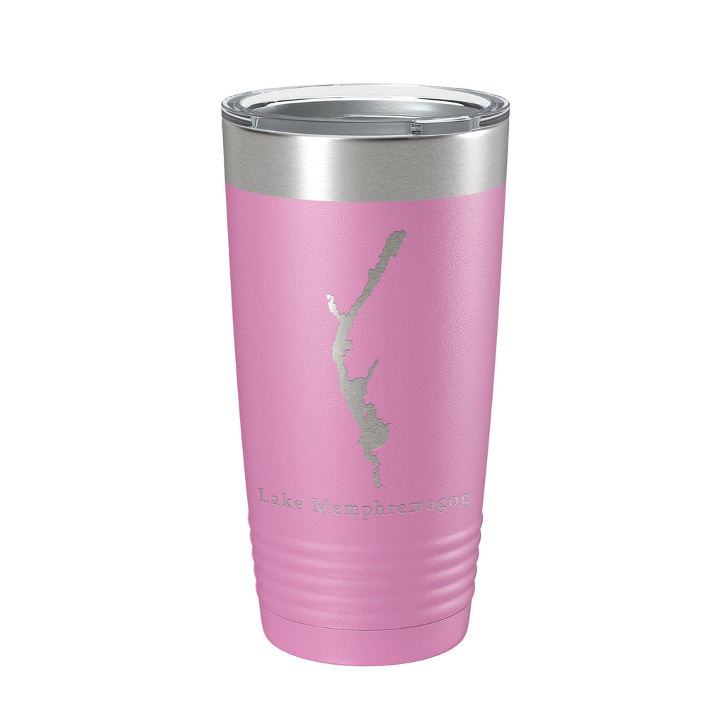 Lake Memphremagog Map Tumbler Travel Mug Insulated Laser Engraved Coffee Cup Vermont Quebec 20 oz