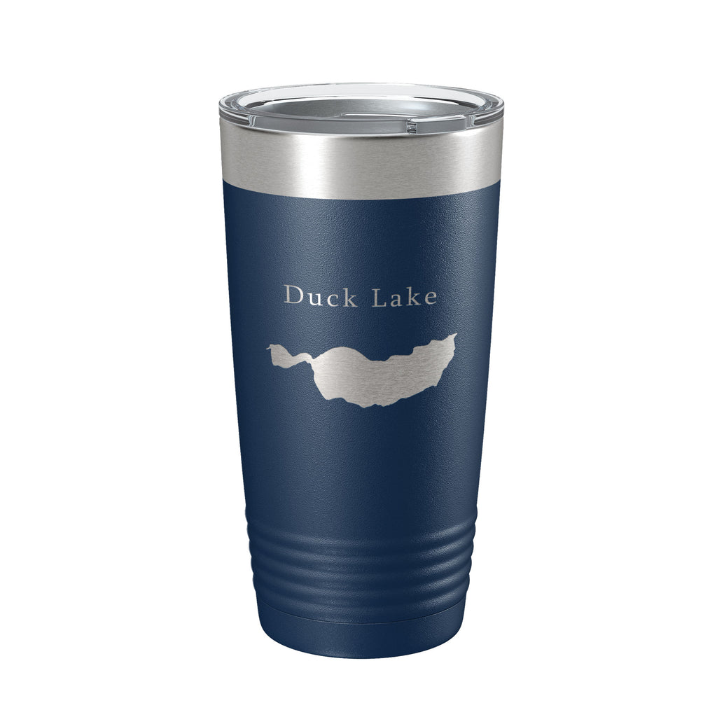 Duck Lake Map Tumbler Travel Mug Insulated Laser Engraved Coffee Cup Muskegon County Michigan 20 oz