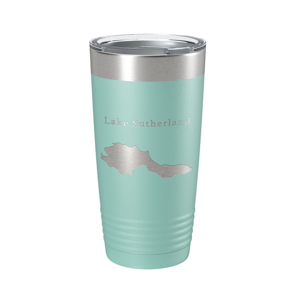 Lake Sutherland Map Tumbler Travel Mug Insulated Laser Engraved Coffee Cup Washington 20 oz