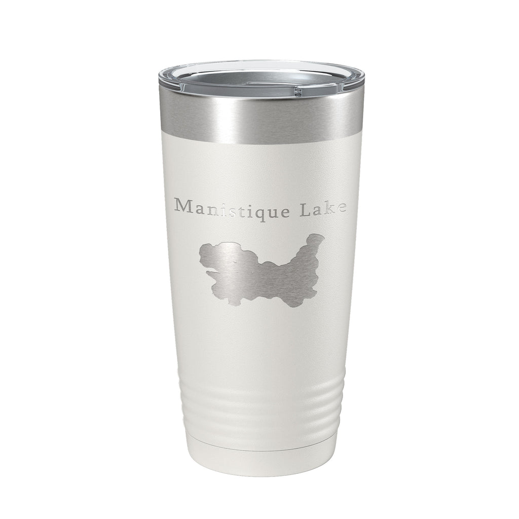 Manistique Lake Map Tumbler Travel Mug Insulated Laser Engraved Coffee Cup Michigan 20 oz