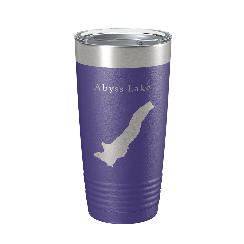 Abyss Lake Map Tumbler Travel Mug Insulated Laser Engraved Coffee Cup Alaska 20 oz