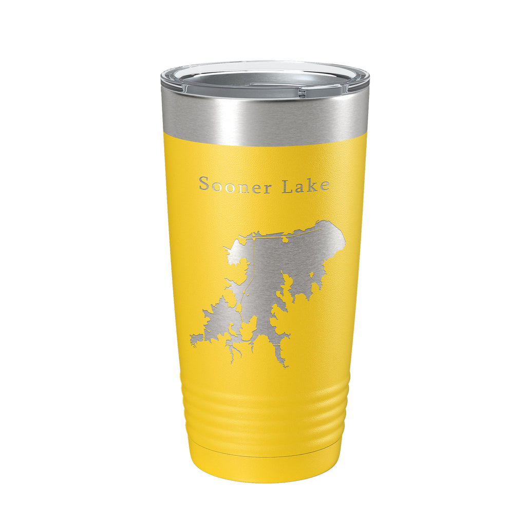 Sooner Lake Map Tumbler Travel Mug Insulated Laser Engraved Coffee Cup Oklahoma 20 oz