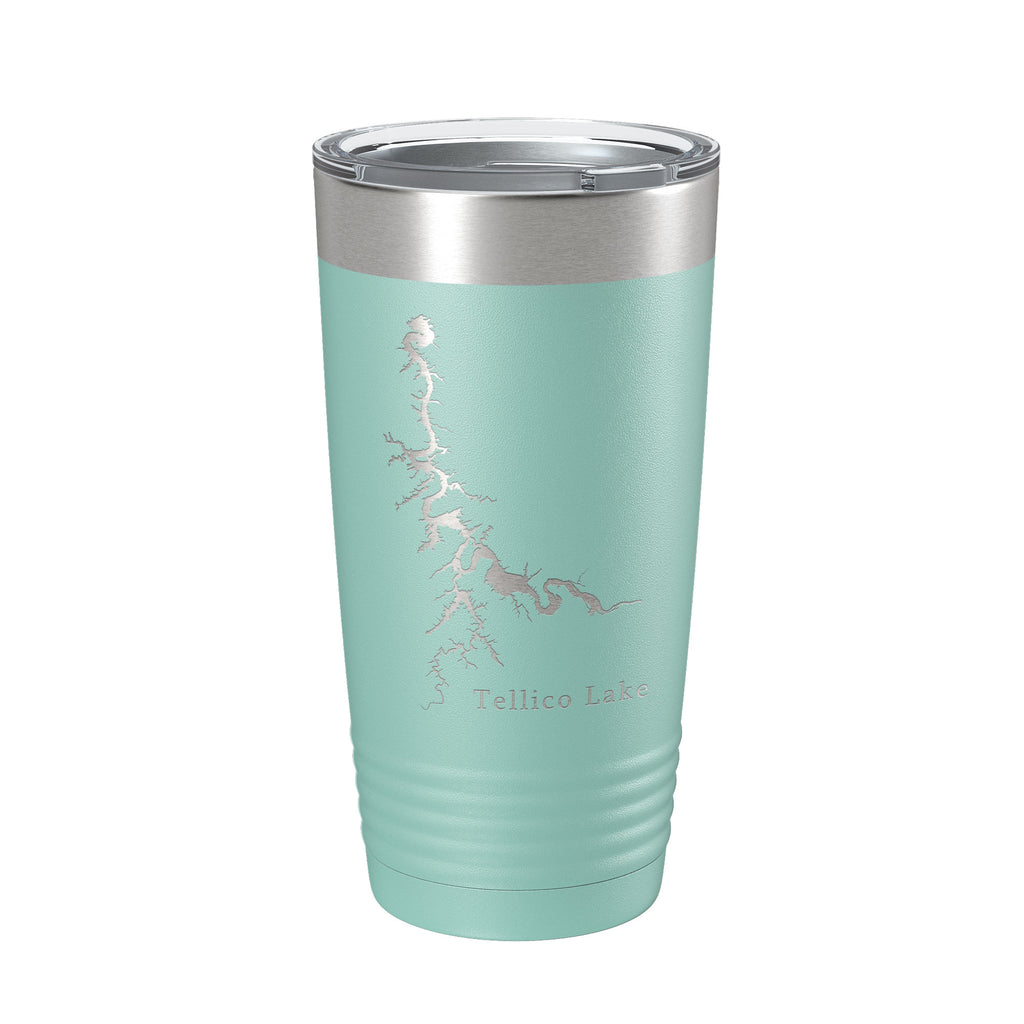 Tellico Lake Map Tumbler Travel Mug Insulated Laser Engraved Coffee Cup Tennessee 20 oz