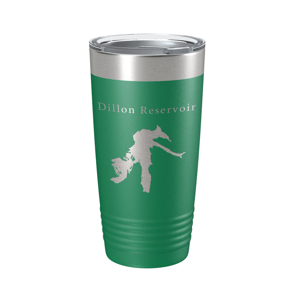 Dillon Reservoir Tumbler Lake Map Travel Mug Insulated Laser Engraved Coffee Cup Colorado 20 oz