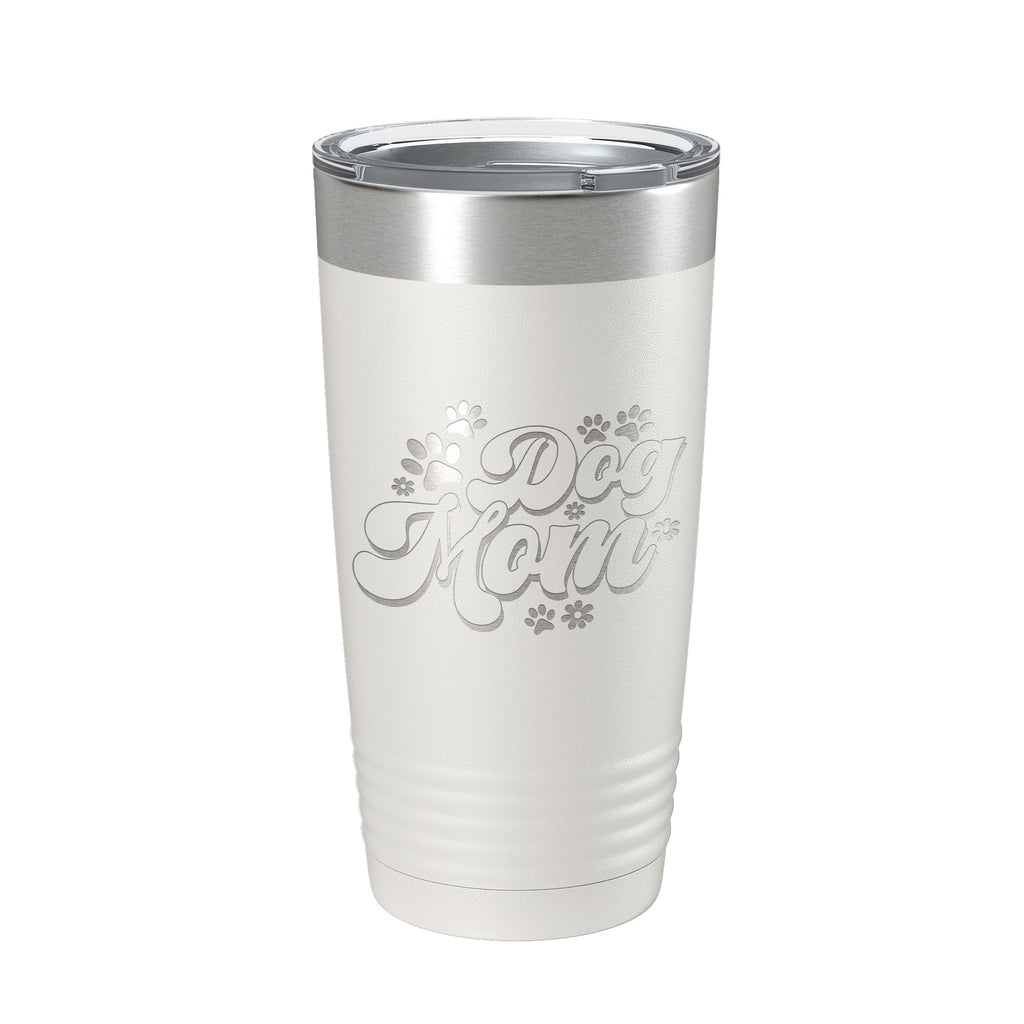 Dog Mom Tumbler Travel Mug Retro Insulated Laser Engraved Coffee Cup 20 oz