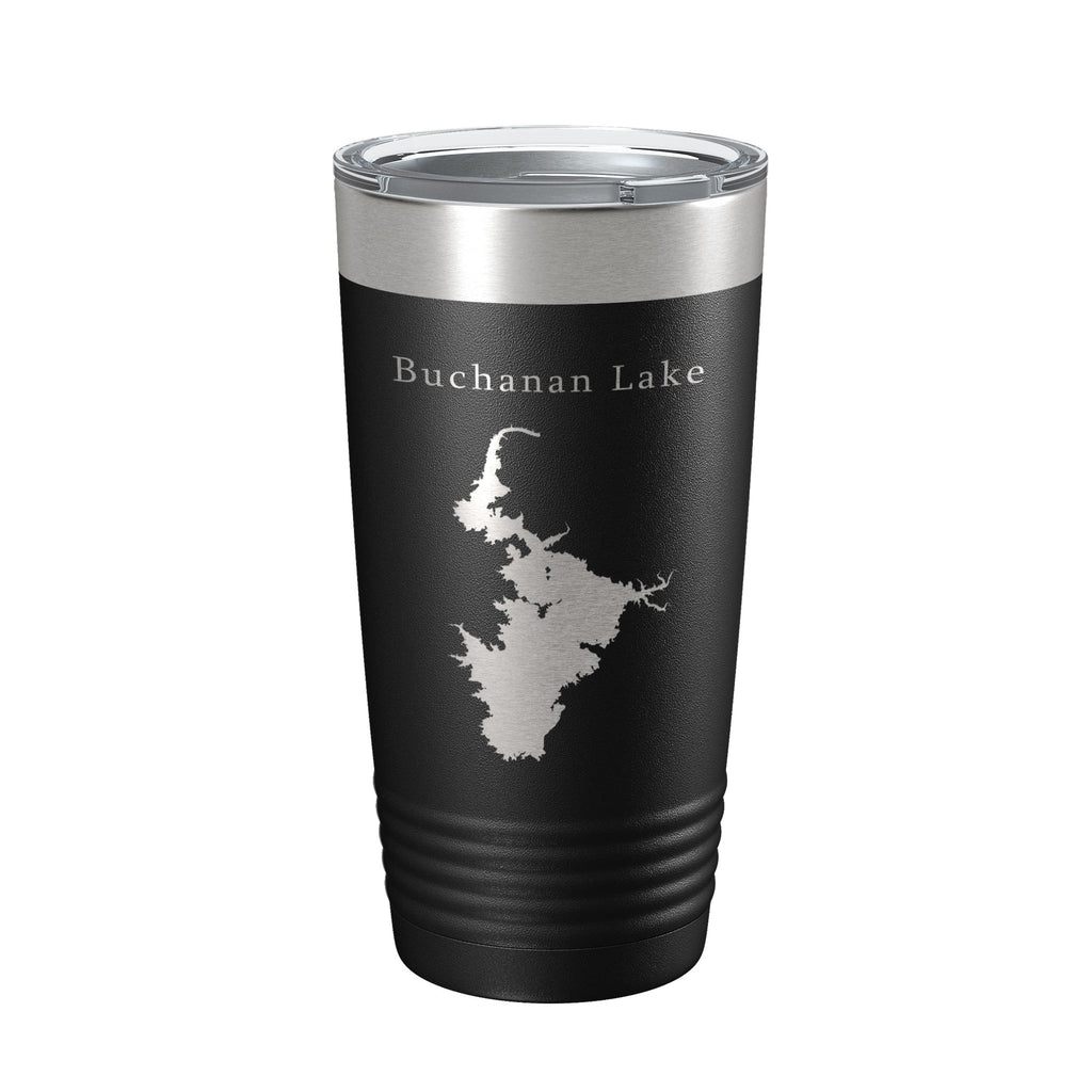 Buchanan Lake Map Tumbler Travel Mug Insulated Laser Engraved Coffee Cup Texas 20 oz