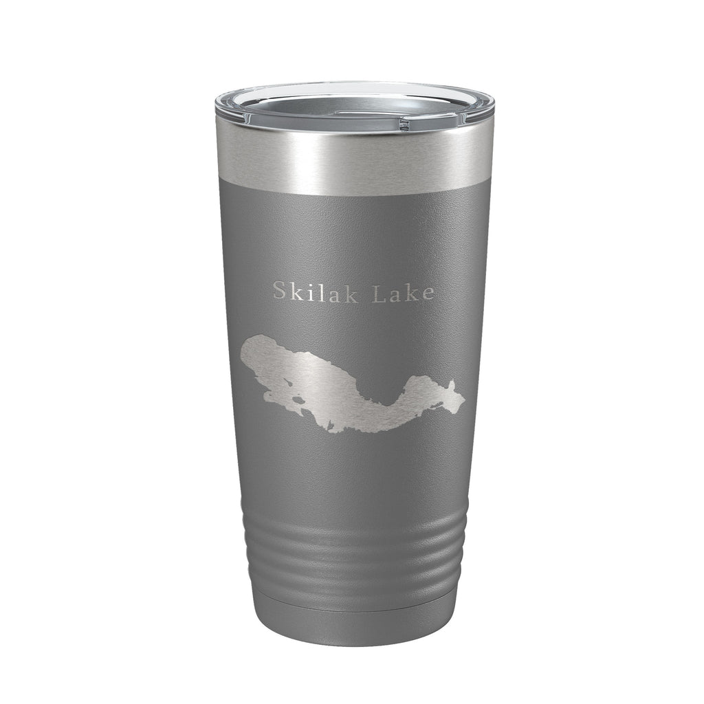 Skilak Lake Map Tumbler Travel Mug Insulated Laser Engraved Coffee Cup Alaska 20 oz