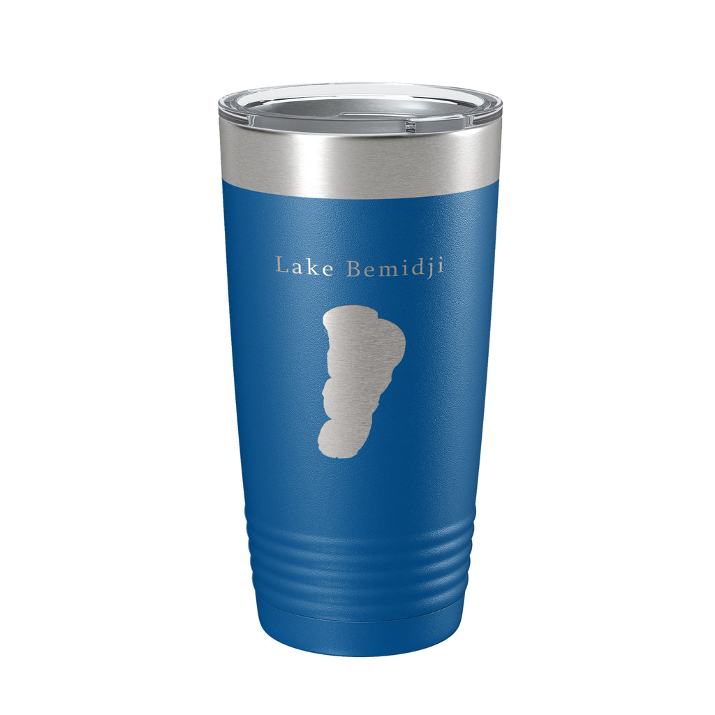 Lake Bemidji Map Tumbler Travel Mug Insulated Laser Engraved Coffee Cup Minnesota 20 oz