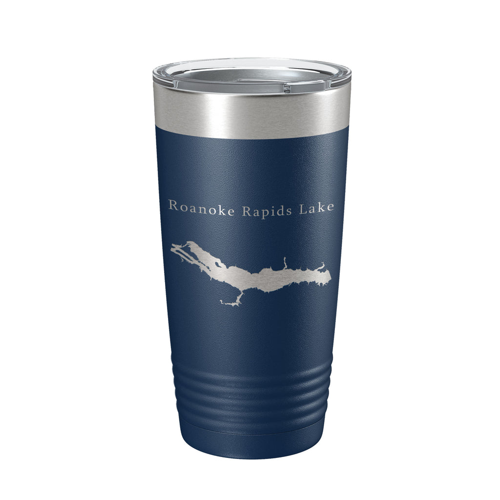 Roanoke Rapids Lake Map Tumbler Travel Mug Insulated Laser Engraved Coffee Cup North Carolina 20 oz