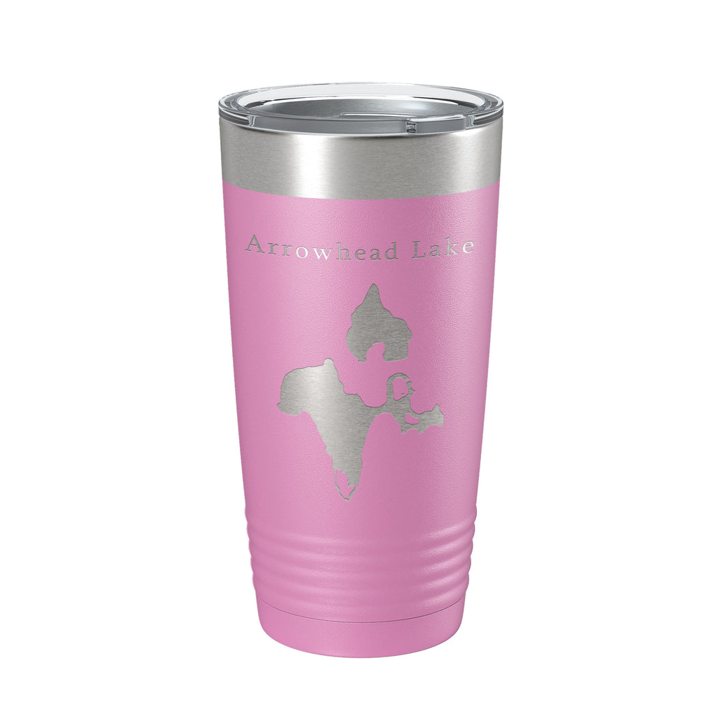 Arrowhead Lake Map Tumbler Travel Mug Insulated Laser Engraved Coffee Cup Poconos Pennsylvania 20 oz