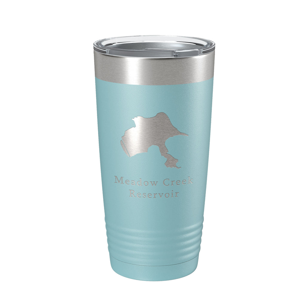 Meadow Creek Reservoir Tumbler Lake Map Travel Mug Insulated Laser Engraved Coffee Cup Colorado 20 oz