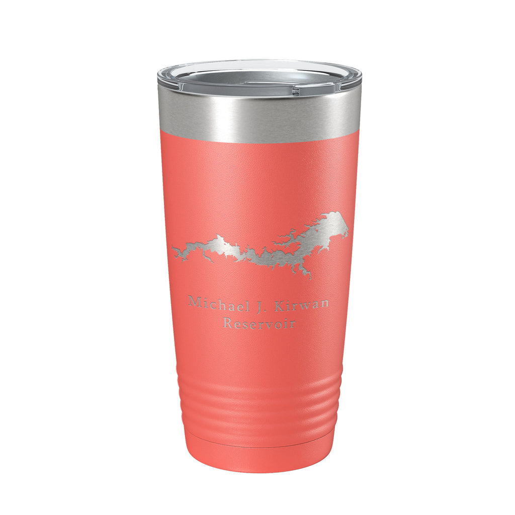 Michael J. Kirwan Reservoir Tumbler Lake Map Travel Mug Insulated Laser Engraved Coffee Cup Ohio 20 oz