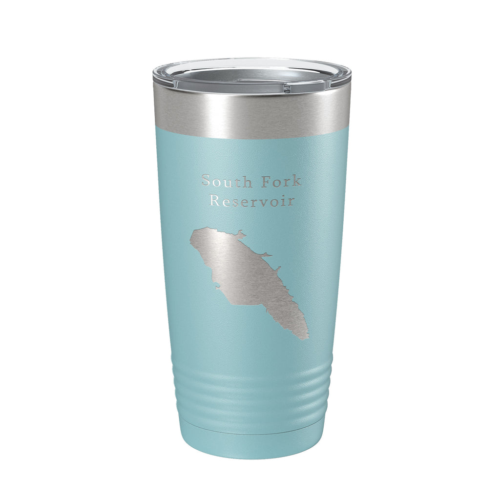 South Fork Reservoir Tumbler Lake Map Travel Mug Insulated Laser Engraved Coffee Cup Nevada 20 oz