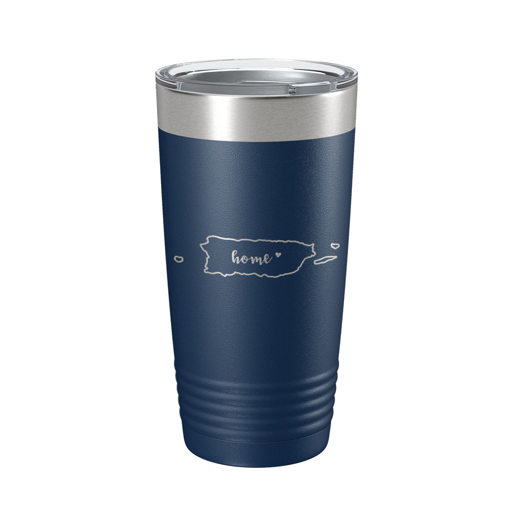 Puerto Rico Tumbler Home State Travel Mug Insulated Laser Engraved Map Coffee Cup 20 oz