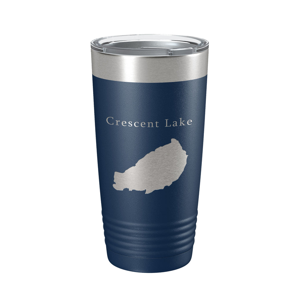 Crescent Lake Map Tumbler Travel Mug Insulated Laser Engraved Coffee Cup Oregon 20 oz