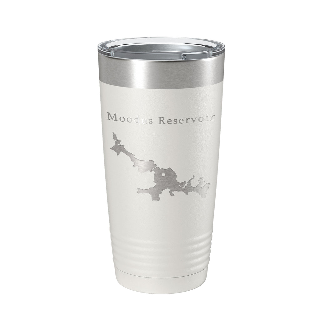 Moodus Reservoir Tumbler Lake Map Travel Mug Insulated Laser Engraved Coffee Cup Connecticut 20 oz