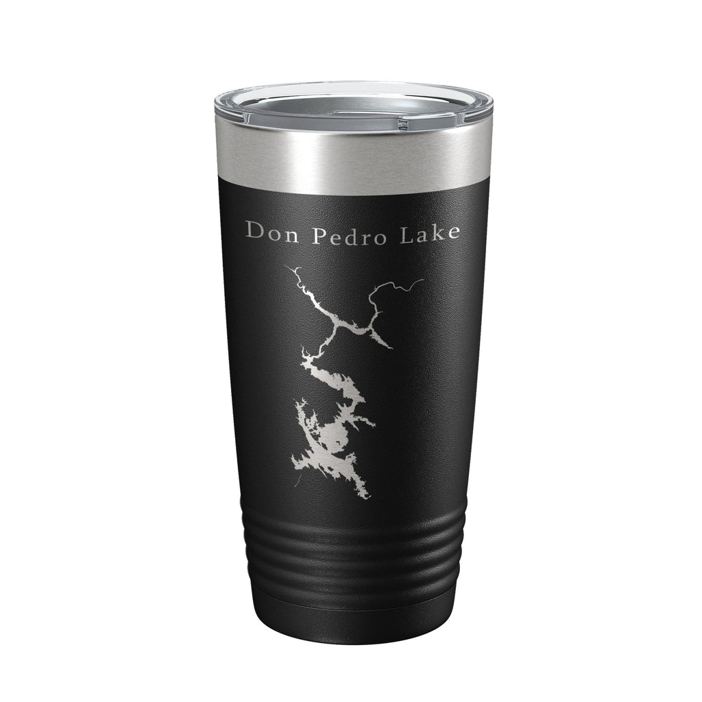 Don Pedro Lake Map Tumbler Travel Mug Insulated Laser Engraved Coffee Cup California 20 oz